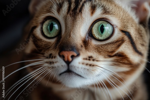 Genuine bengal cat close by. generative ai