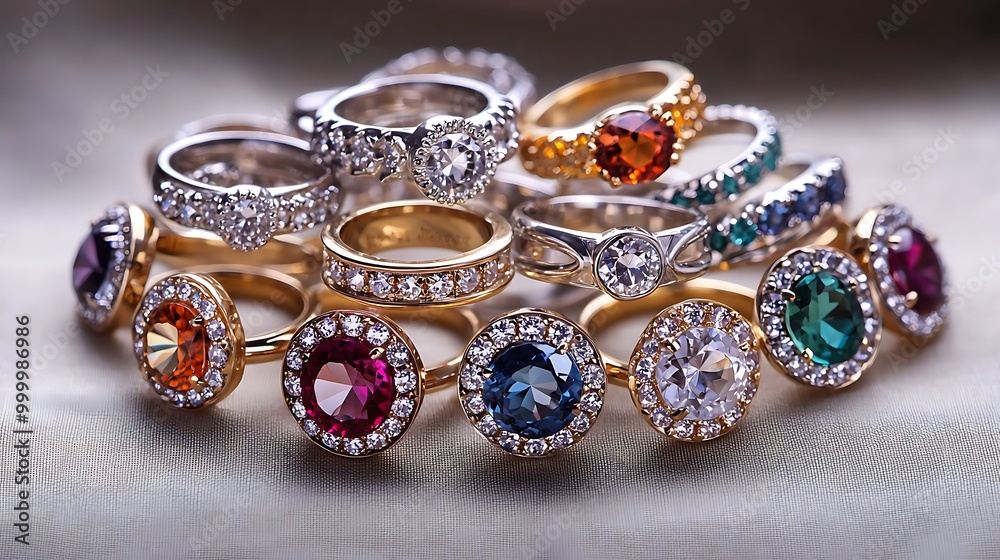 Dazzling Birthstone Rings in a Circle Dazzling Birthstone Rings in a Circle