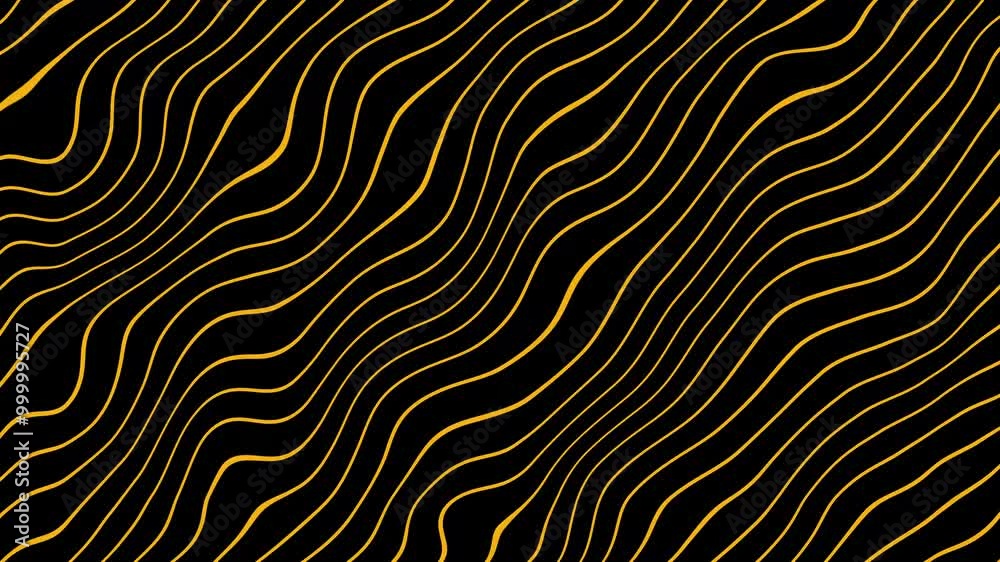 Orange Wavy Line Background Animation | Black Screen | 4K Seamless Loop Orange Wavy Line Background Animation | Black Screen | 4K Seamless Loop