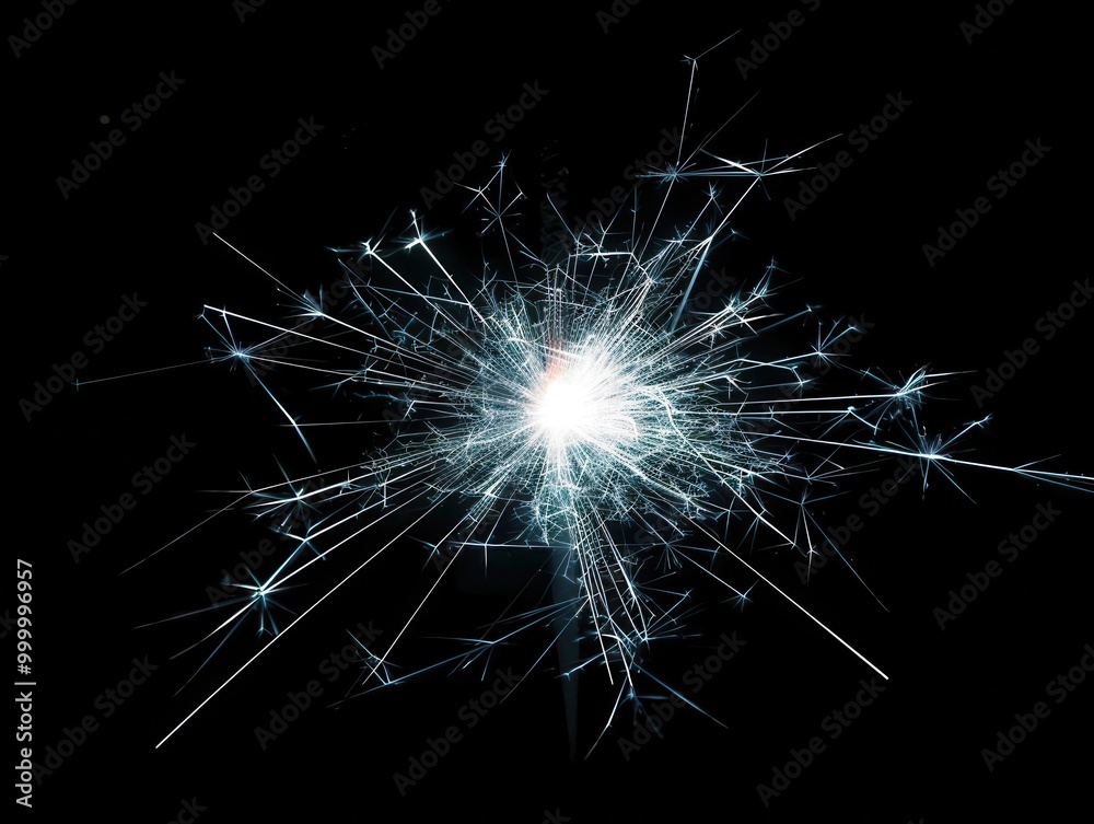Dazzling sparkler against pitch-black background, brilliant white sparks radiating outwards, long exposure capture, mesmerizing trails of light, celebratory and magical atmosphere Dazzling sparkler against pitch-black background, brilliant white sparks radiating outwards, long exposure capture, mesmerizing trails of light, celebratory and magical atmosphere