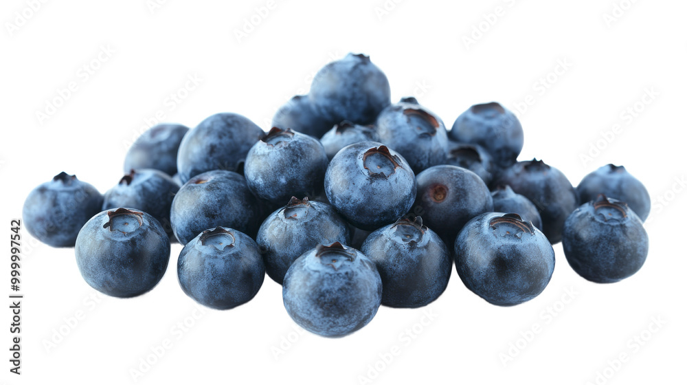 A cluster of blueberries with some scattered around, solated on transparent background, PNG file A cluster of blueberries with some scattered around, solated on transparent background, PNG file