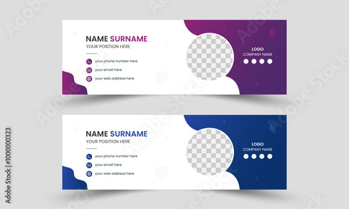 Creative modern email signature template design, corporate business email signature design template