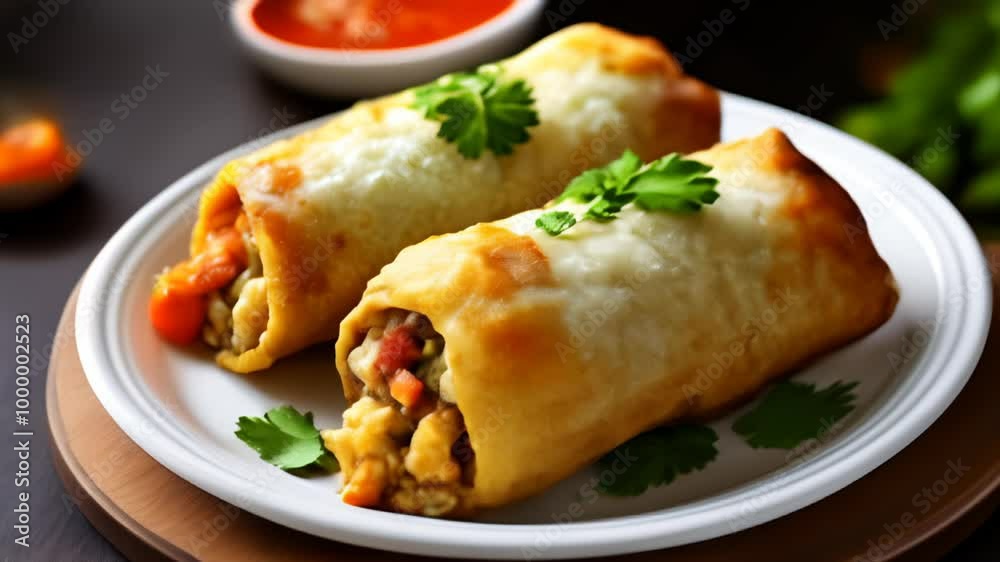 Deliciously cheesy enchiladas with vibrant toppings Deliciously cheesy enchiladas with vibrant toppings