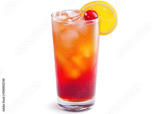 Singapore Sling Coktail isolated on white background