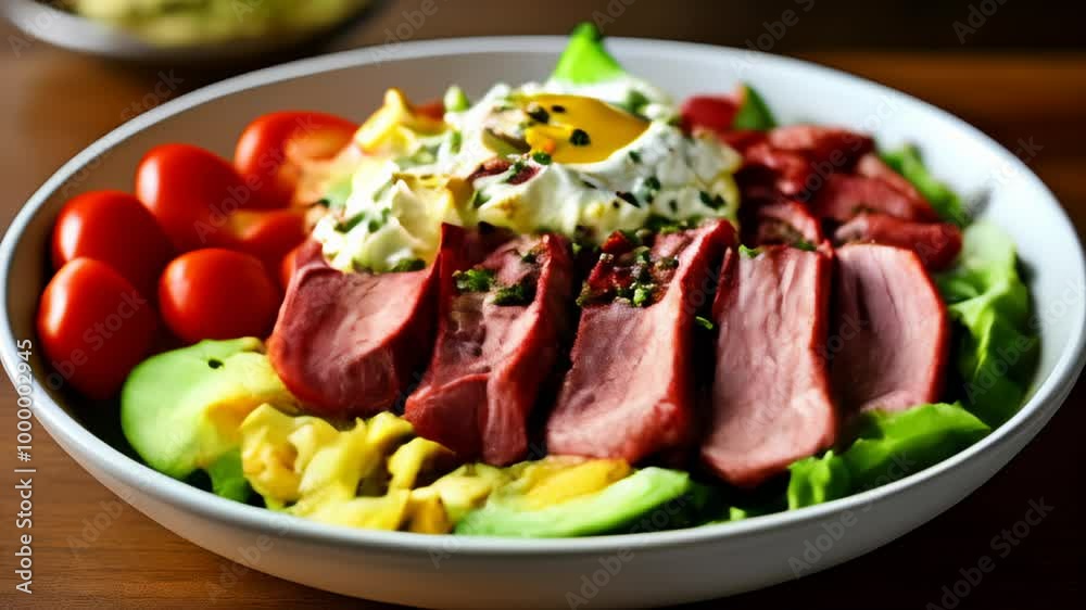 Fresh and vibrant salad ready to be savored Fresh and vibrant salad ready to be savored