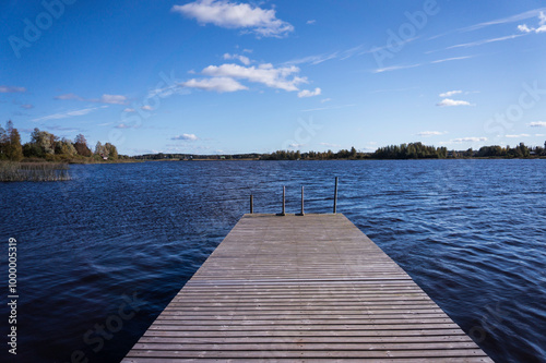 Distant view of lake from the pier.