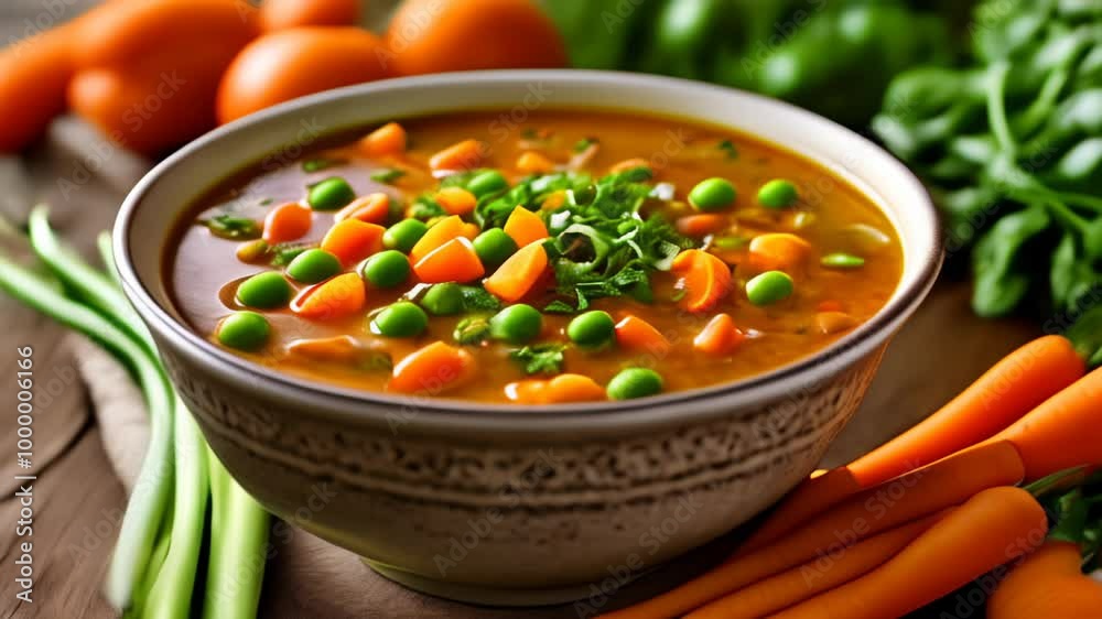 Warm and cozy vegetable soup perfect for a cold day Warm and cozy vegetable soup perfect for a cold day