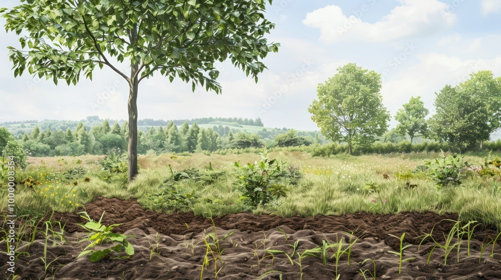 Fototapeta premium Tranquil Meadow Landscape