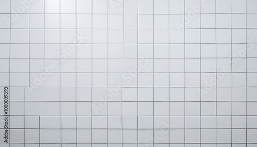 White tiles in the bathroom. Ceramic wall texture in the kitchen. Clean floor surface. Modern simple interior in a swimming pool or toilet. 