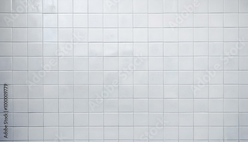 White tiles in the bathroom. Ceramic wall texture in the kitchen. Clean floor surface. Modern simple interior in a swimming pool or toilet. 