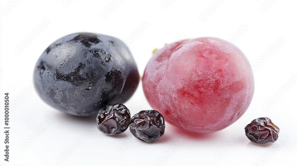 Raisin grain with fresh fruit closeup view Raisin grain with fresh fruit closeup view