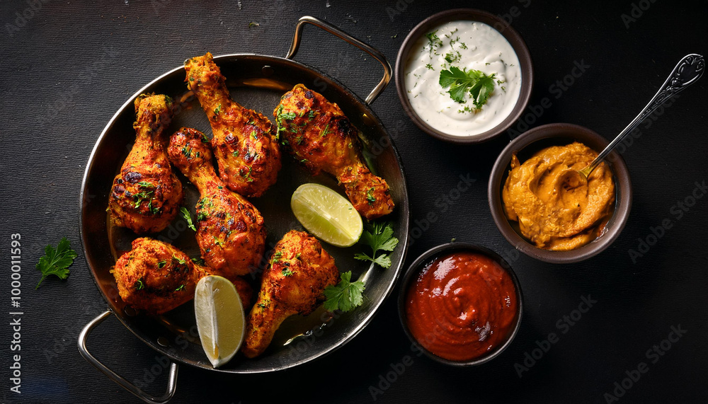 chicken tikka top view chicken tikka top view