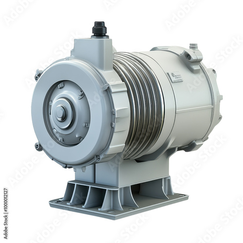 High-quality industrial motor with detailed design suitable for engineering and manufacturing projects.