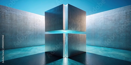 Intersection of parallel dimensions at a futuristic monolith macro