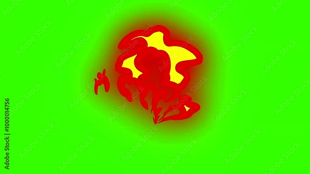 2D animated fire flames burning cartoon . Green screen. black and white smoke. 2D animated fire flames burning cartoon . Green screen. black and white smoke.