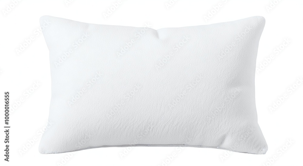 A simple, soft white pillow on a plain background, perfect for use in advertising bedding, bedroom furniture, or home decor. A simple, soft white pillow on a plain background, perfect for use in advertising bedding, bedroom furniture, or home decor.