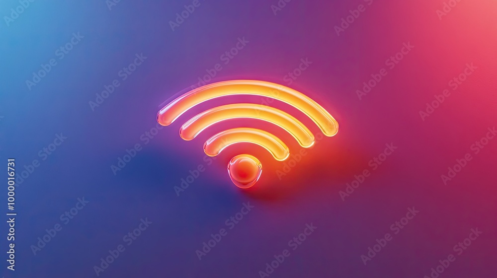 A wireless signal icon displayed on a screen with a soft gradient background, leaving room around for text placement. A wireless signal icon displayed on a screen with a soft gradient background, leaving room around for text placement.