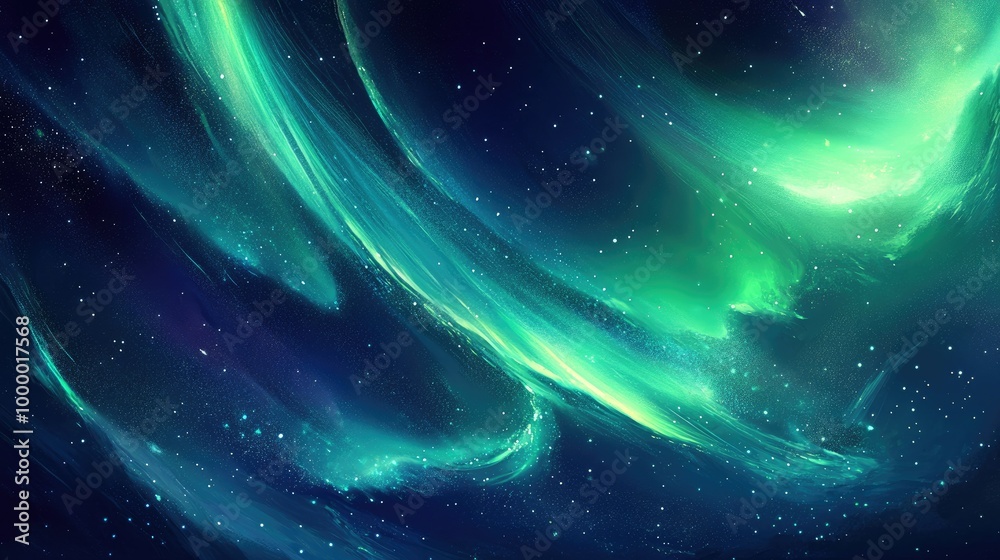 Aurora Borealis in shades of green and purple dancing across the sky, leaving ample space for text. - Aurora Borealis in shades of green and purple dancing across the sky, leaving ample space for text. -
