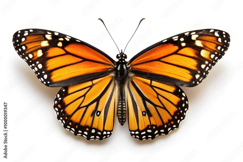 Fototapeta premium Isolated monarch butterfly on white background