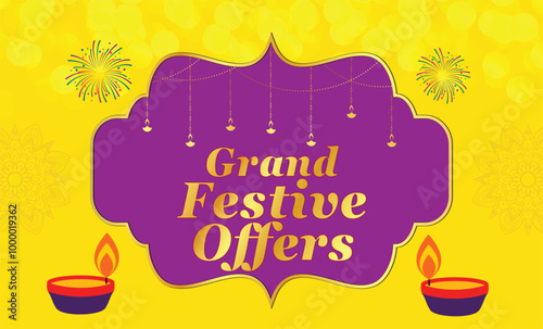 Navratri Festive offers logo concepts for sale and Shopping promotion. Goddess Durga with Indian traditional vintage golden ornament rangoli frame