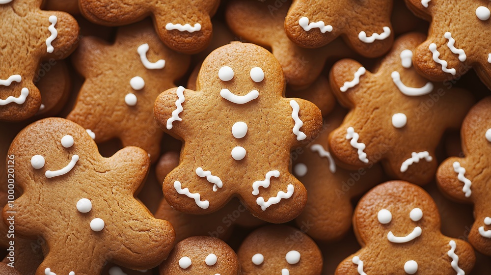 Christmas gingerbread men as background, top view. Happy New Year Christmas gingerbread men as background, top view. Happy New Year