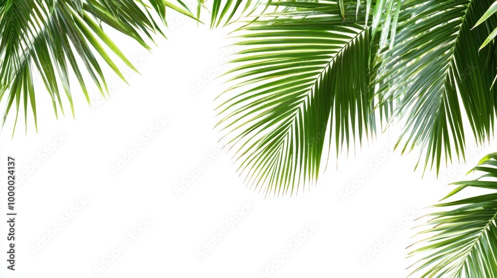 Fototapeta premium Coconut tree leaf abstract with copy space background