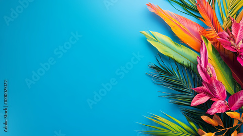 Abstract design of vibrant feathers