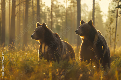 Two bears in the wild photo