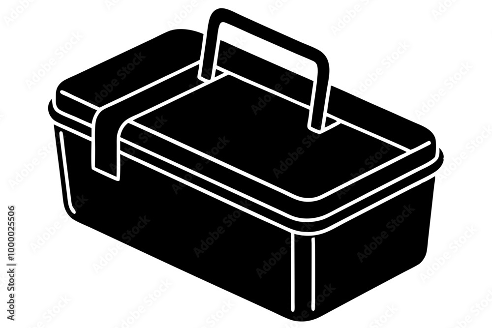 lunchbox silhouette icon on vector clip art illustration lunchbox silhouette icon on vector clip art illustration