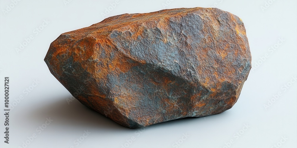 A weathered, rusty rock with a rough, irregular surface A weathered, rusty rock with a rough, irregular surface