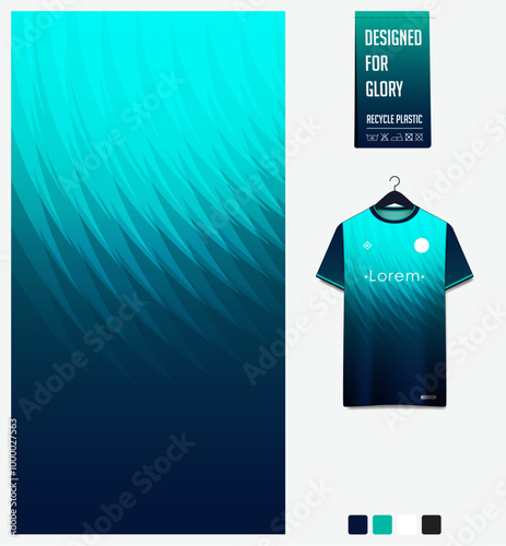 soccer jersey fabric textile pattern design for football kit, sport t-shirt mockup for football club. Uniform front view. Abstract pattern for sport background. Psychedelic pattern.