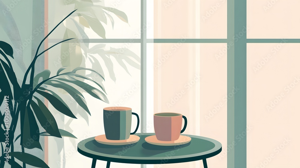 Warm Morning Drinks by the Window Warm Morning Drinks by the Window