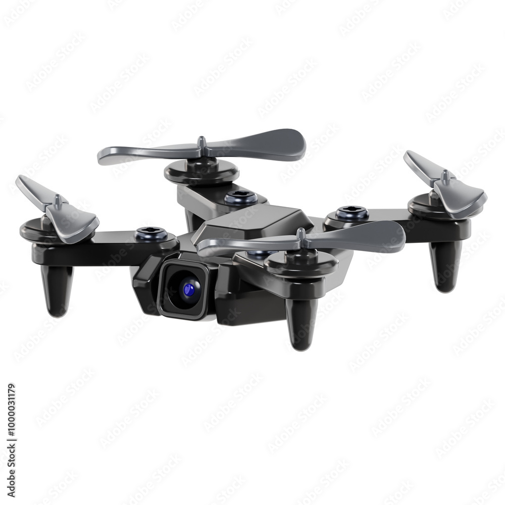 Fototapeta premium 3d drone illustration isolated on transparent background. 3D Rendering. UI Elements