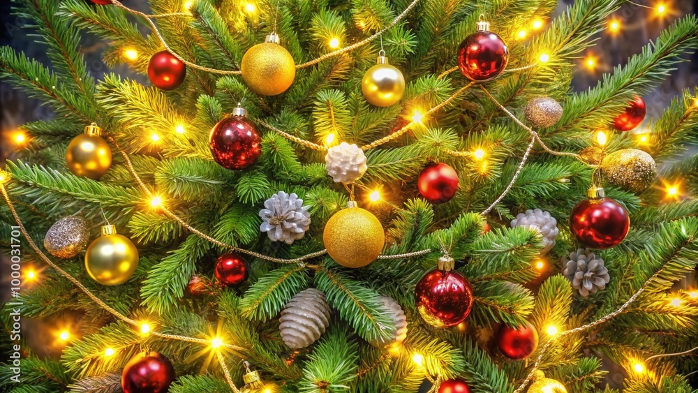 Elegant Gold Christmas Garland Adorning a Festive Tree for a Joyful Holiday Atmosphere and Décor Elegant Gold Christmas Garland Adorning a Festive Tree for a Joyful Holiday Atmosphere and Décor