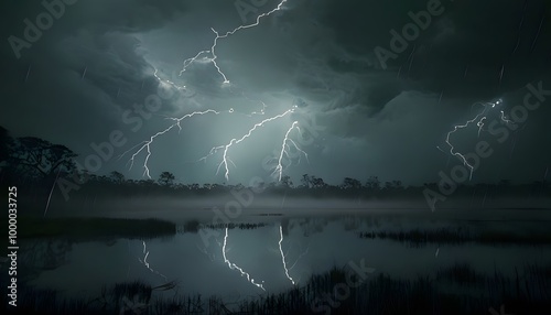 lightning over the lake