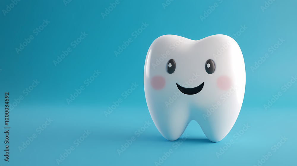 Smiling cute cartoon tooth