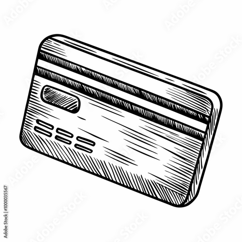 Hand Drawn Credit Card Illustration for Finance and Banking Concepts