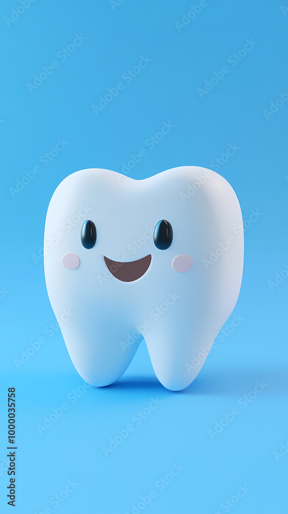 Smiling cute cartoon tooth