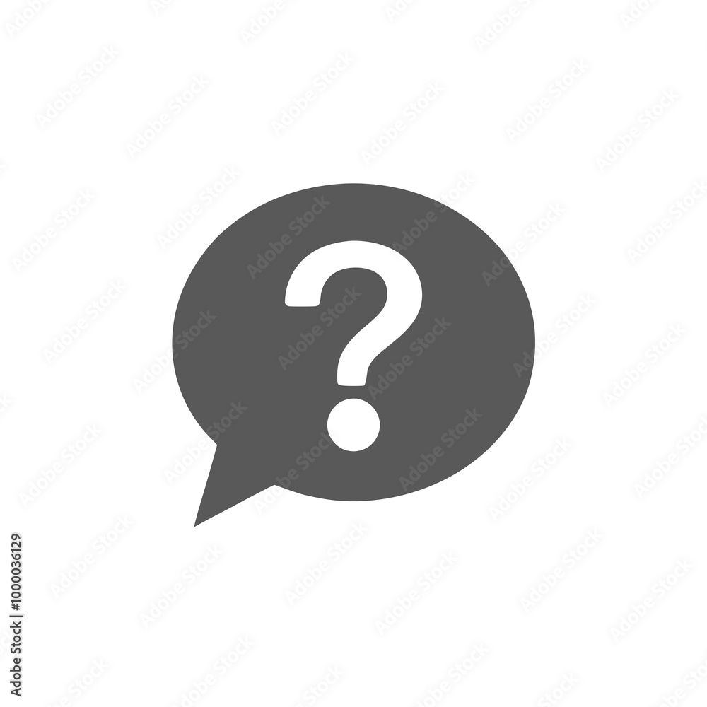 Question mark in speech bubble icon for communication and inquiry Question mark in speech bubble icon for communication and inquiry
