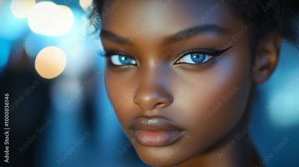 photo of a pretty black girl with baby hair, at a fashion show backstage photo of a pretty black girl with baby hair, at a fashion show backstage