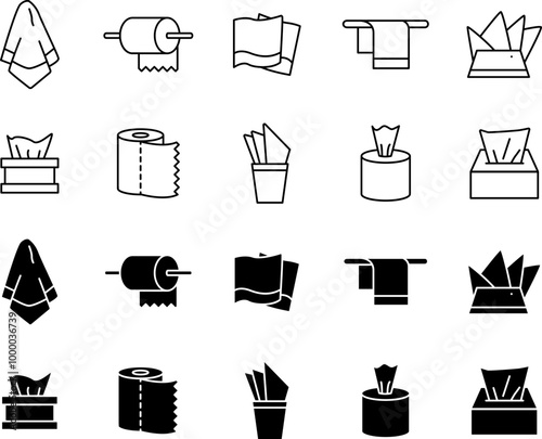 napkin icon set
