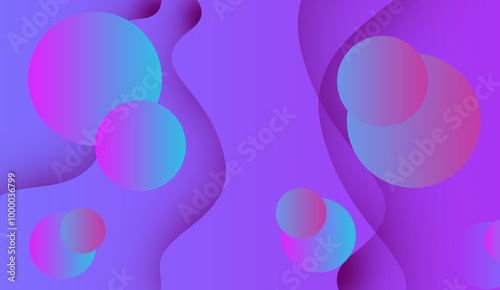 Abstract Purple Gradient Background with Floating Spheres | Digital Art, Geometric Shapes, Colorful Design, Modern Wallpaper, Abstract Backgrounds