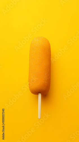 Golden corn dog on a stick photo