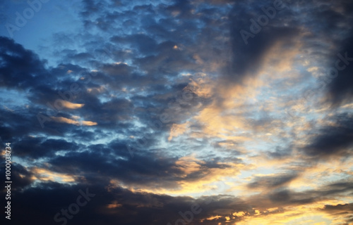 Natural background with clouds and sunlight