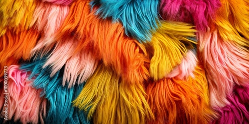 A colorful, multi-colored fur with a rainbow of colors
