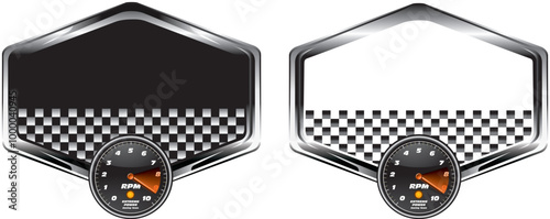 racing glossy shield with copyspace