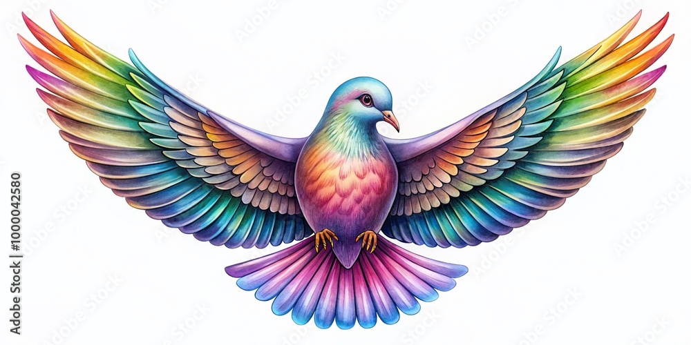 Elegant Minimalist Dove Tattoo Design Symbolizing Peace and Freedom on a Clean Background