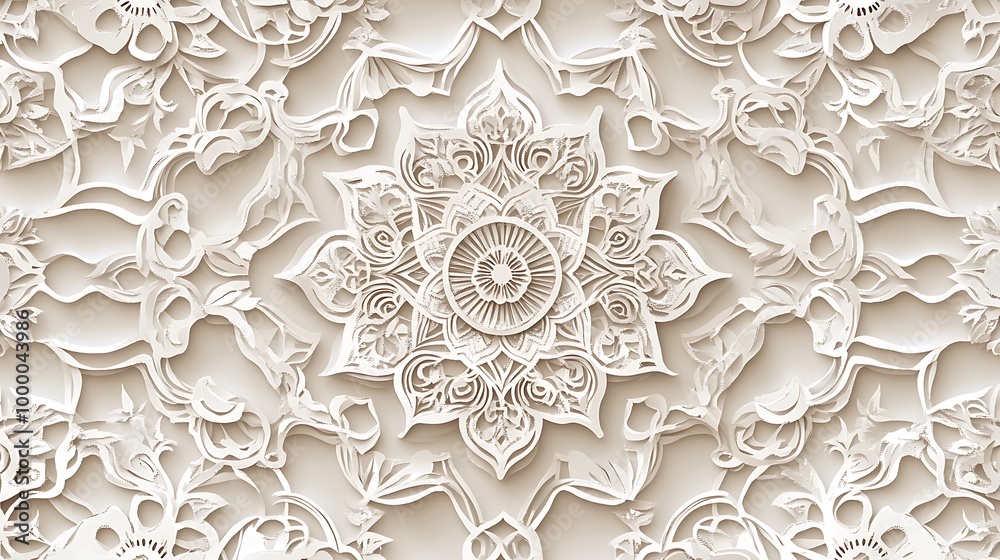 Intricate White Papercut Mandala Design