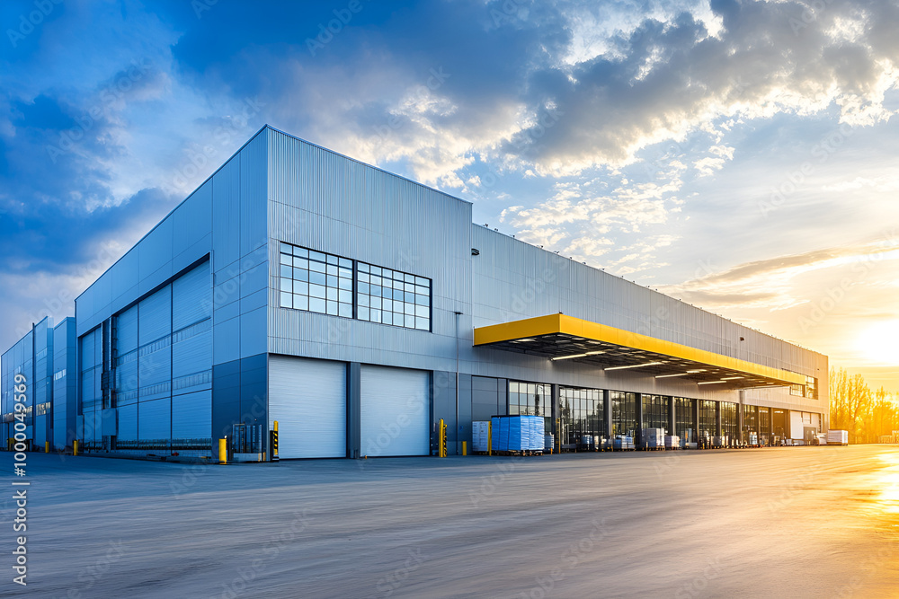 Obraz premium Modern logistics warehouse building structure