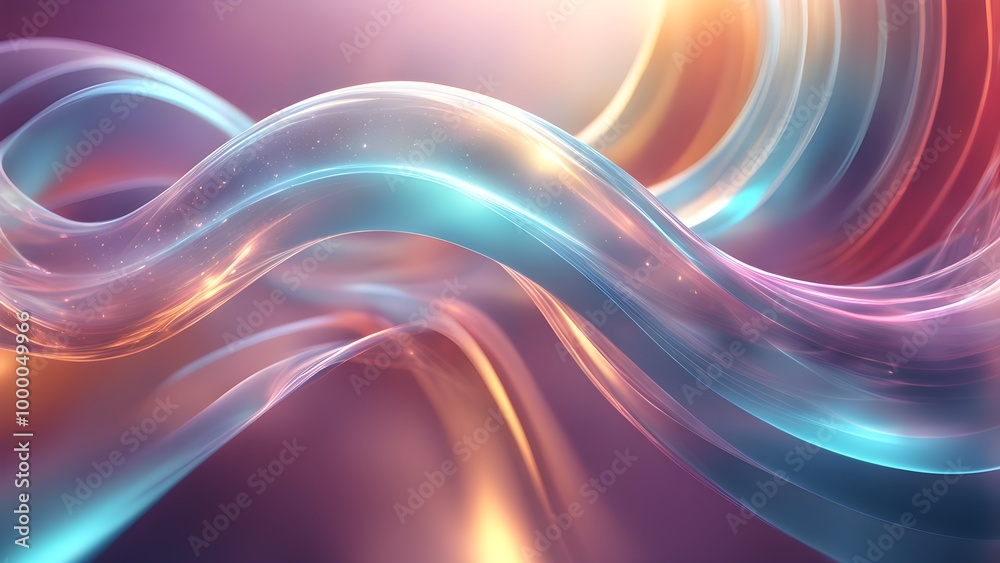 Abstract background with glowing, wavy lines in pink, blue, and orange. Abstract background with glowing, wavy lines in pink, blue, and orange.
